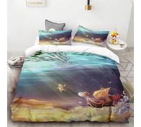 Housse De Couette One Piece Monkey D. Luffy Cartoon Anime Cute Print Parure Trois Pieces : Une Housse De Couette Et Deux Taies D'oreiller Respirant Cadeau