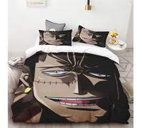 Housse De Couette One Piece Monkey D. Luffy Cartoon Anime Cute Print Parure Trois Pieces : Une Housse De Couette Et Deux Taies D'oreiller Respirant Cadeau