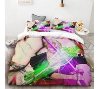 Housse De Couette One Piece Monkey D. Luffy Cartoon Anime Cute Print Parure Trois Pieces : Une Housse De Couette Et Deux Taies D'oreiller Respirant Cadeau