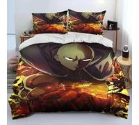 Housse De Couette One-Punch Man Saitama, Parure De Lit Avec Taie D'oreiller, Motif Anime One-Punch Man, Pour Garcon S Et Filles, Taille Double Et Queen Size, Textile De Maison