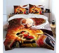 Housse De Couette One-Punch Man Saitama, Parure De Lit Avec Taie D'oreiller, Motif Anime One-Punch Man, Pour Garcon S Et Filles, Taille Double Et Queen Size, Textile De Maison