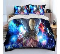 Housse De Couette One-Punch Man Saitama, Parure De Lit Avec Taie D'oreiller, Motif Anime One-Punch Man, Pour Garcon S Et Filles, Taille Double Et Queen Size, Textile De Maison