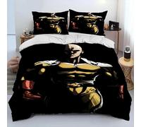 Housse De Couette One-Punch Man Saitama, Parure De Lit Avec Taie D'oreiller, Motif Anime One-Punch Man, Pour Garcon S Et Filles, Taille Double Et Queen Size, Textile De Maison