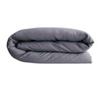 Housse de couette PALACE pur coton lavé 140x200 cm uni gris brume