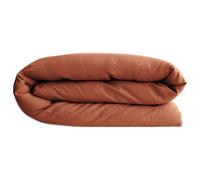 Housse de couette PALACE pur coton lavé 260x240 cm uni marron terre cuite