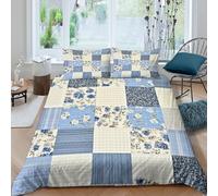 Housse de Couette Patchwork Microfibre, 3D Printed, Couvre-lit Fermeture