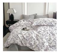 Housse de Couette Percale 100% Coton 80 Fils 240x220cm avec 2 taies d'oreiller 65x65cm Parure 3 Pièces FC-2508