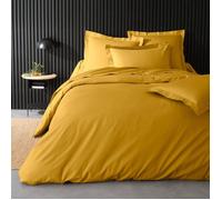 Douceur d'Intérieur Housse de Couette Percaline – Percale de Coton 260 x 240 cm Curry