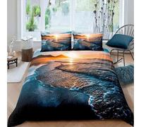 Housse De Couette Personnes Coucher De Soleil Jaune Montagne Bleu Mer Paysage Xcm Ensemble De Housse De Couette Twin Full Queen King Size Ensem