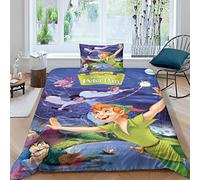 Housse De Couette Peter Pan, Microfibre Parure De Lit Enfant Junior Housse De Couette + Taie d'oreiller Set -résistant À L'humidité, Hypoallergénique Single（135x200cm）