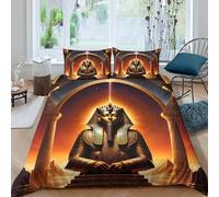 Housse de Couette Pharaon 3D Imprimée, Microfibre, Fermeture Invisible