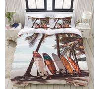 Housse De Couette, Planche De Surf De Voyage Et Palmier Sur La Plage, Ensemble De Literie Ensembles En Microfibre De Luxe Ultra Confortables Et L¿¿Gers
