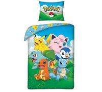 Housse de Couette - Pokémon - 140x200cm - 100% Coton - Réversible - Enfant
