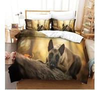 Housse de couette pour chien mignon - Belge Malinois - 140x200cm - Motif 3D - Multicolore