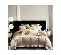 Housse de Couette pour draps Parure de lit en Coton égyptien Brocart satiné Jacquard, Housse Couette, Drap Plat et taie d'oreiller, Luxueuse Soyeuse