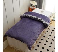 Housse de couette pour salon de beauté - Housse de lit en velours épais, polaire douce et réutilisable pour spa, repose-visage, lavage de la tête, traitement de bain de pieds (violet foncé, 120 x 180