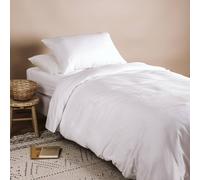 Housse de couette pur coton bio pour lit 1 personne blanc 140X150
