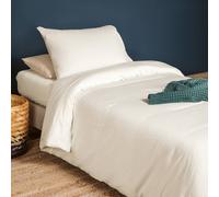 Housse de couette pur coton bio pour lit 1 personne ecru 140X200