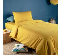 Housse de couette pur coton bio pour lit 1 personne miel 140X200