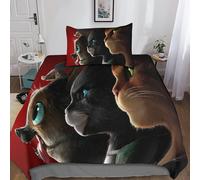 Housse De Couette Puss In Boots Impression D Anime Parure De Lit En Microfibre Hypoallergique Housses De Couettes Avec ¿¿Clair Pour Garcon Enfant Fille
