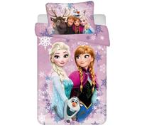 Disney Parure de lit bébé La Reine des Neiges Anna Elsa – Oreiller & Couette 100 x 135 cm