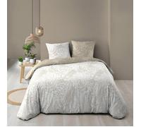 Douceur d'Intérieur – Parure de lit 3 pièces Cassia – 240 x 220 cm – Naturel – 100% coton
