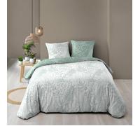 Douceur d'Intérieur Parure de lit 3 pièces Cassia 240 x 220 cm 100% coton Sauge