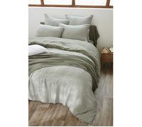 Housse de couette réversible 240 x 220 cm - Gaze de coton tissée teintée - VICKIE Romarin