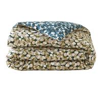 Housse de couette réversible 260x240 cm percale de coton RICOCHET vert