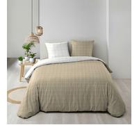 Douceur d'Intérieur – Parure de lit réversible Cadria à carreaux – 200 x 200 cm – 100% coton