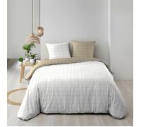 Douceur d'Intérieur Parure de lit Cadria 240 x 220 cm 3 pièces 100% coton Naturel