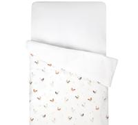 Housse De Couette Réversible Gallina Écru ? Motif Poules Champêtre 100X140