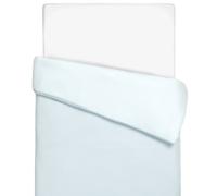 Housse de couette réversible gaze de coton & nid d'abeille bleu 80X120