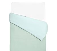 Housse de couette réversible gaze de coton & nid d'abeille vert 80X120