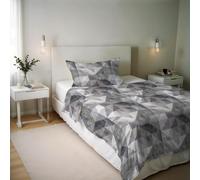 Housse de Couette River en Coton et Fibres recy s, lit Simple, modèle : Sepik Grey, confectionné en Italie, Twin