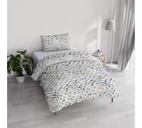 Housse de Couette River en Coton et Fibres recyclées, lit Simple, modèle : tarim, confectionné en Italie