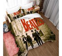 Housse De Couette Rock Band The Beatles Taie D'oreiller Parure De Lit Anti-Acariens Douce 15% Coton + 85% Microfibre