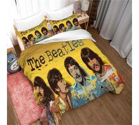 Housse De Couette Rock Band The Beatles Taie D'oreiller Parure De Lit Anti-Acariens Douce 15% Coton + 85% Microfibre