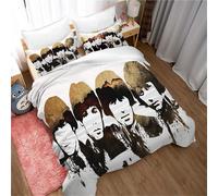Housse De Couette Rock Band The Beatles Taie D'oreiller Parure De Lit Anti-Acariens Douce 15% Coton + 85% Microfibre