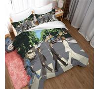 Housse De Couette Rock Band The Beatles Taie D'oreiller Parure De Lit Anti-Acariens Douce 15% Coton + 85% Microfibre