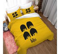 Housse De Couette Rock Band The Beatles Taie D'oreiller Parure De Lit Anti-Acariens Douce 15% Coton + 85% Microfibre