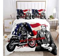 Housse De Couette Rock Johnny Hallyday Taie D'oreiller Parure De Lit Garcon Fille Chambre Decoration Enfants Cadeau Simple Double Grande Taille