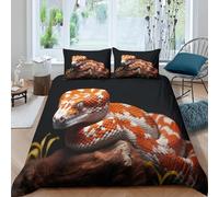 Housse De Couette Serpent Animal 240X220 Cm 3D Ultra-Doux Parure De Lit 1/2 Personnes avec 2 Taie d'oreiller 65X65, Confortable Ensemble De Literie en Microfibre pour Adulte Enfant -79637369181