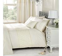 Ensemble De Housse De Couette Florale Everdean Brodée - Crème