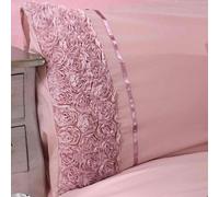 Housse De Couette Simple Ruffle Rose Limoges Luxe Literie Rose Poudré