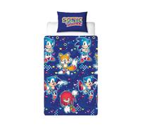 Housse De Couette Simple Sonic Le Hérisson Liquide Enfants Bleue 2 En 1 Designs