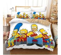 Housse de couette Simpsons pour enfants - Licence Simpsons - Impression 3D - Microfibre douce et respirante