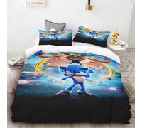 Housse De Couette Sonic Cartoon Parure De Lit Douce Et Confortable Adaptée À La Maison Decoration Imprimee En 3d Cadeaux Pour Enfants