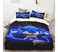 Housse De Couette Sonic Cartoon Parure De Lit Douce Et Confortable Adaptée À La Maison Decoration Imprimee En 3d Cadeaux Pour Enfants