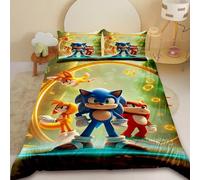Housse De Couette Sonic Cartoon Parure De Lit Pour Enfants Housse De Couette Queen King Size Pour Decoration De Chambre Lit Simple Double
